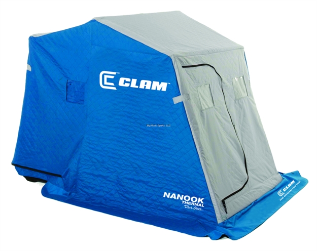 Picture of Clam Nanook Thermal Two Person Full Thermal Tent Shelter, Padded Ratchet Seats, Blue/Gray