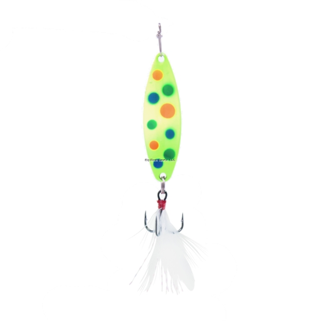 Picture of Clam Panfish Leech Flutter Spoon, 1/32Oz, Size 14, Glow Chart Wonderbread