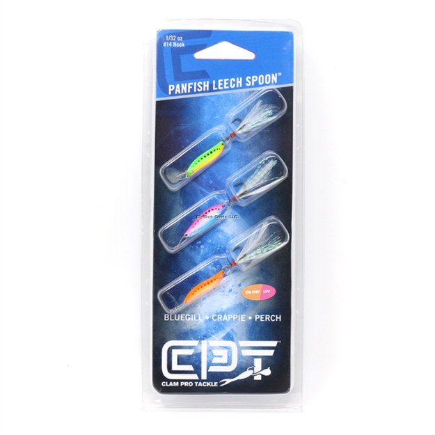 Picture of Clam Panfish Leech Flutter Spoon Kit, 1/32Oz, Size 14 Glow