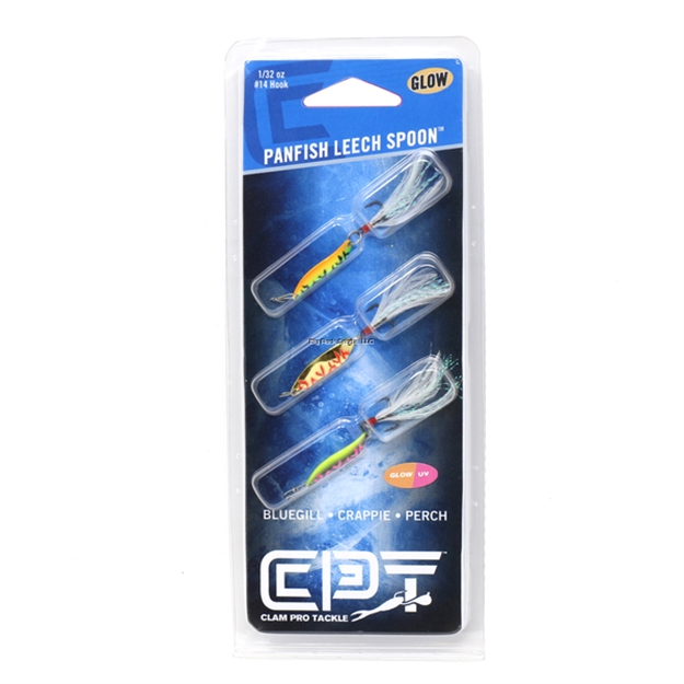 Picture of Clam Panfish Leech Flutter Spoon Kit, 1/32Oz, Size 14 Lightning