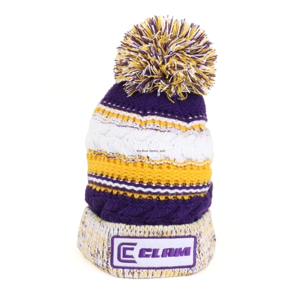 Picture of Clam Purple/Gold Knit Pom Stocking Hat