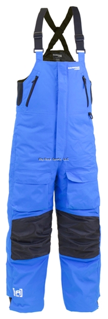 Picture of Clam Rise Float Bib Blue/Chartreuse Zips - LG
