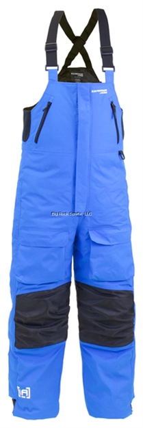 Picture of Clam Rise Float Bib Blue/Chartreuse Zips - Med