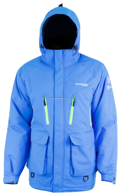 Picture of Clam Rise Float Parka Blue/Chartreuse Zips - Med