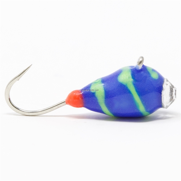 Picture of Clam Swirl Drop, Size 12, 1/16Oz, Blue/Lime Green Swirl