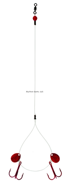 Picture of Clam Zero Flouro Size 4 Treble 14" Wire W/Red Blades