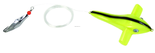 Picture of Clarkspoon Bird Rig - Chartreuse Bird, #0 Silver Clarkspoon, 2/0 Hook, 2.5" Blade,