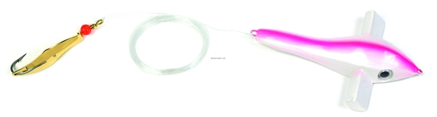 Picture of Clarkspoon Bird Rig - White Bird, #00 Gold Clarkspoon, 2/0 Hook, 2" Blade,