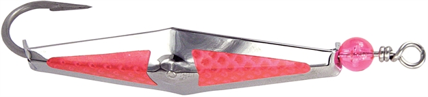 Picture of Clarkspoon Flashspoon - # 2 Silver Clarkspoon, 6/0 Hook, 3.5" Blade, W/Pink Flash Tape