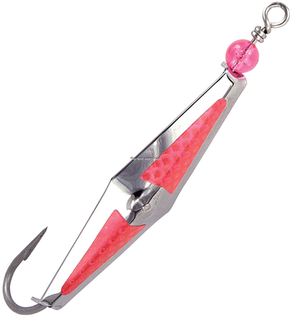 Picture of Clarkspoon Flashspoon, 2/0 Hook, 2.5" Blade, - # 0 Silver Clarkspoon, 2/0 Hook, 2.5" Blade, W/Pink Flash Tape