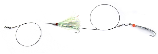 Picture of Clarkspoon Mackerel Duster Rig - Chartreuse Duster W/#0 Silver Clarkspoon, 2/0 Hook, 2.5" Blade,