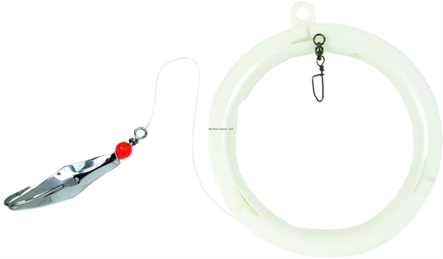 Picture of Clarkspoon Size 0 Silver Clarkspoon, 2/0 Hook, 2.5" Blade, Rigged ON Leader Wheel