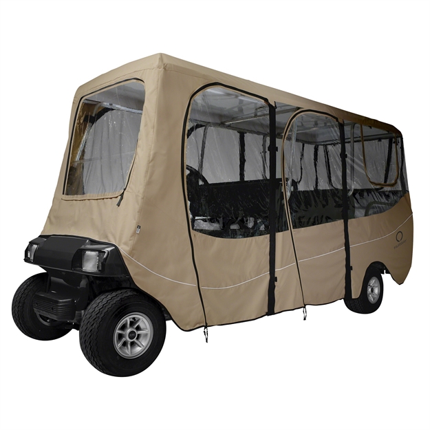 Picture of Classic Fairway Golf Cart Deluxe Enclosure X-Long Roof Khaki