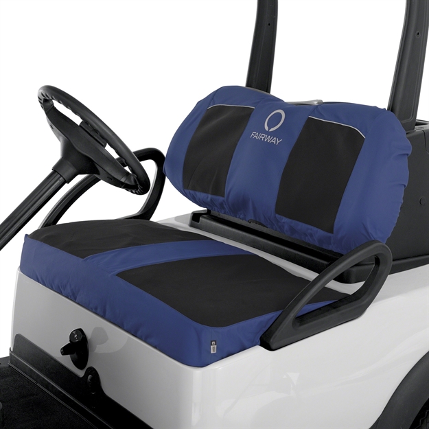 Picture of Classic Fairway Golf Cart Neoprene Bench Seat Cover-Blk/Navy