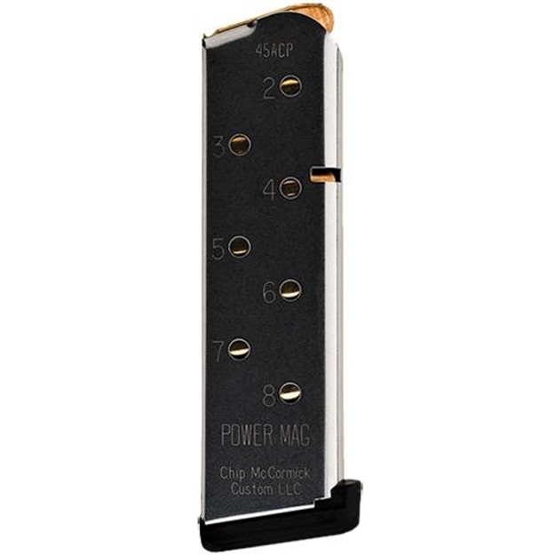 Picture of  Cmc Products 16132C Power Mag  8Rd 45 Acp Fits 1911 Officer Black Stainless Steel 738435030964