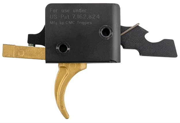Picture of  Cmc Triggers 91501Gf Drop-In Gold Finger Single-Stage Curved Trigger W/ 3-3.50 Lbs Draw Weight & Gold Finish 850040016000