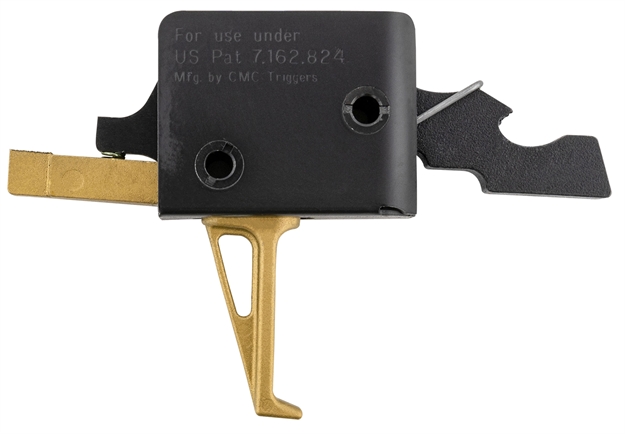 Picture of  Cmc Triggers 91503Gf Drop-In Gold Finger Single-Stage Flat Trigger W/ 3-3.50 Lbs Draw Weight & Gold Finish 850040016017
