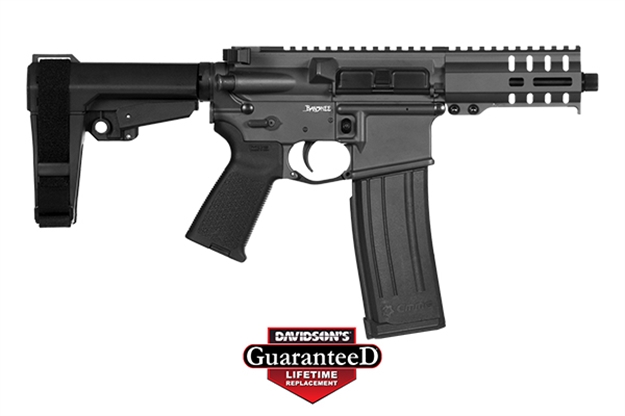 Picture of Cmmg  54A186a-Sg Banshee 300 Mk4 5.7X28mm 5" 20+1 Sniper Gray Cerakote Black Magpul Moe Grip  6 Position Ripbrace