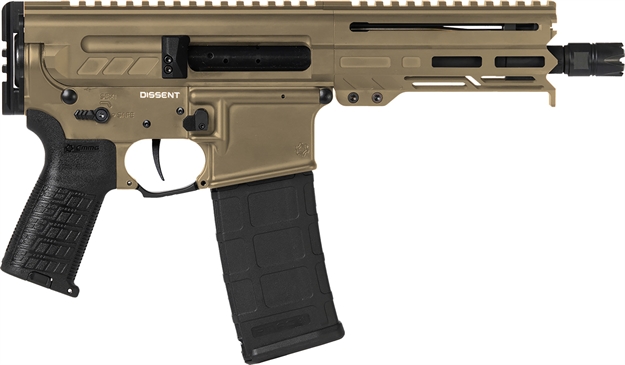 Picture of Cmmg 55A938fct Dissent  5.56X45mm Nato 30+1 6.50", Coyote Tan Cerakote Rec, Oem Grip, Picatinny Buffer Adapter, Zeroed Drop-In Single Stage Trigger 55A938F-CT 810097507999