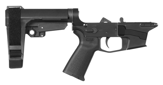 Picture of Cmmg 92Ca3bd Banshee 300 Mk17 Ar-Pistol Platform Lower Group Black Cmmg 6 Position Ripbrace Stock 7075 T6 Aluminum Black Hardcoat Anodized Receiver