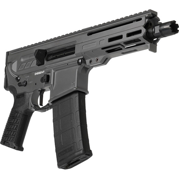 Picture of Cmmg 55A938ftng Dissent  5.56X45mm Nato 30+1 6.50", Tungsten Gray Cerakote Rec, Oem Grip, Picatinny Buffer Adapter, Zeroed Drop-In Single Stage Trigger 55A938F-TNG