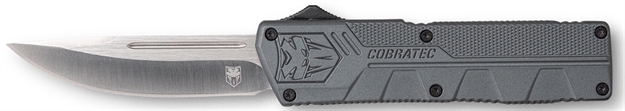 Picture of  Cobratec Knives Gyctlwdns Lightweight  3.25" Otf Drop Point Plain D2 Steel Blade/Gray Aluminum Handle Includes Pocket Clip 099654026078