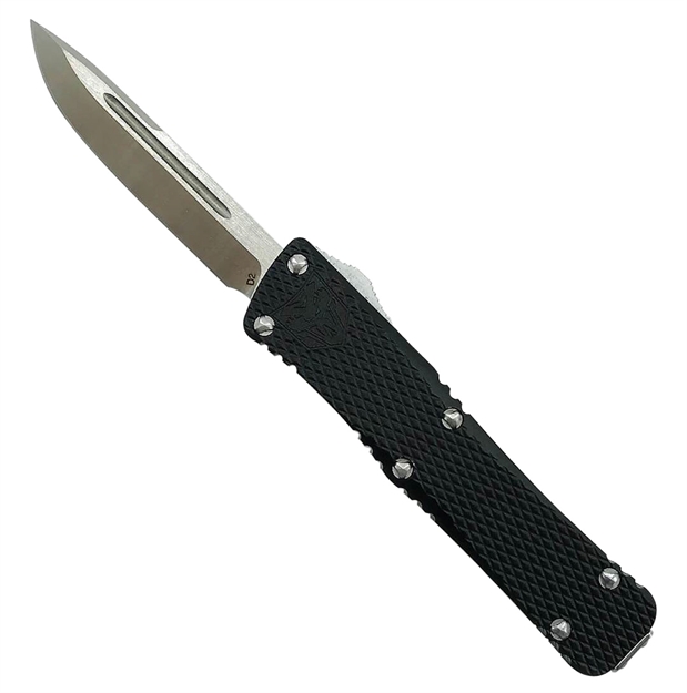 Picture of  Cobratec Knives Mkmdns Mini Mamba  2.25" Otf Drop Point Plain D2 Steel Blade/Black Aluminum Handle Includes Pocket Clip