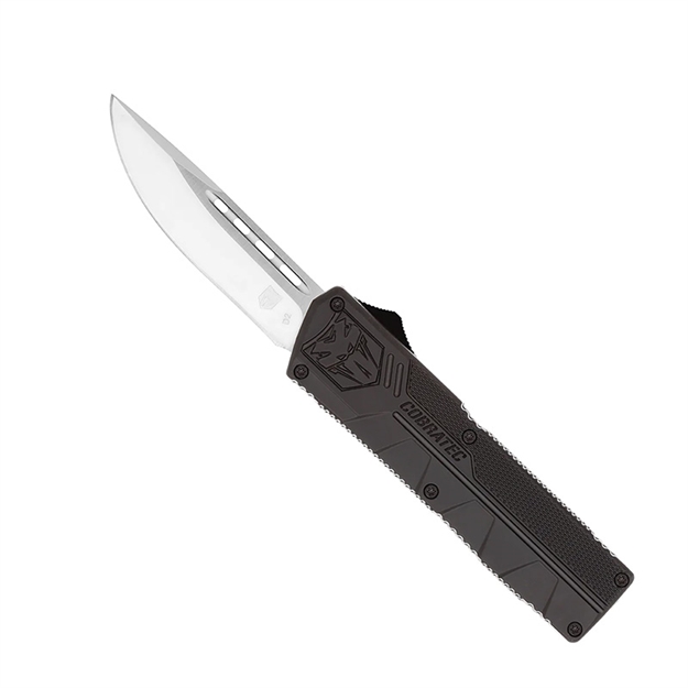 Picture of  Cobratec Knives Bctlwdns Lightweight  3.25" Otf Drop Point Plain D2 Steel Blade/Black Aluminum Handle Includes Pocket Clip 099654026016