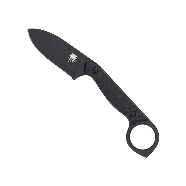 Picture of  Cobratec Knives Ctwltblk Wolfteeth  Edc 2.75" Folding Drop Point Plain Black 14C28n Steel Blade, 4.25" Black Textured G10 Scales Handle 099654046380