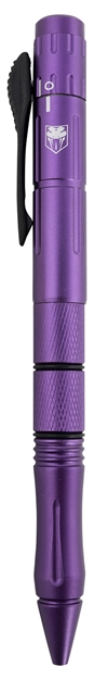 Picture of Cobratec Knives  Pen Knife  Otf Drop Point Plain Stainless Steel Blade Purple Aluminum Handle Features Black Ink Pen