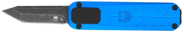 Picture of  Cobratec Knives Cali929tbblutns California 929Tb 1.75" Otf Tanto Plain Stonewashed D2 Steel Blade/ Blue Anodized Aluminum Handle Includes Pocket Clip/Pouch