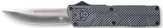 Picture of  Cobratec Knives Cfctlwdns Lightweight  3.25" Otf Drop Point Plain D2 Steel Blade/Carbon Fiber Aluminum Handle Includes Pocket Clip 099654026139