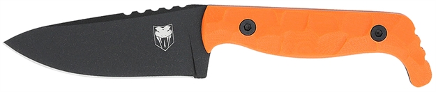 Picture of  Cobratec Knives Ctkporg Kingpin  Edc 4" Fixed Drop Point Plain Black Powder Coated D2 Steel Blade, 4" Blaze Orange Textured G10 Scales Handle