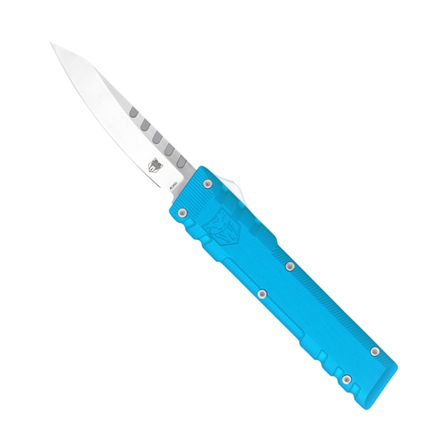 Picture of  Cobratec Knives Gentblucm154dns Gentlemen's  2.80" Otf Drop Point Plain 154Cm SS Blade/Blue Anodized Aluminum Handle Includes Pocket Clip