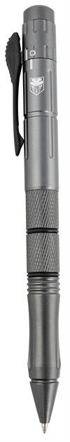 Picture of Cobratec Knives  Pen Knife  Otf Pen Plain Stainless Steel Blade Gray Aluminum Handle Features Black Ink Pen
