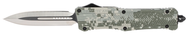 Picture of  Cobratec Knives Ladcctk1dagns Ctk-1  Large 3.75" Otf Dagger Plain D2 Steel Blade/Army Digicamo Aluminum Handle Features Glass Breaker Includes Pocket Clip 099654025217