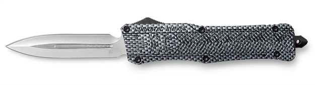 Picture of  Cobratec Knives Lcfctk1ldagns Ctk-1  Large 3.75" Otf Dagger Plain D2 Steel Blade/Carbon Fiber Aluminum Handle Features Glass Breaker Includes Pocket Clip