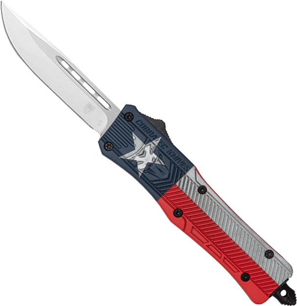 Picture of Cobratec Knives Medium Ctk1 Otf Texas State Flag Crkte 3" Drop Point MTXCTK1MDNS 099654024401