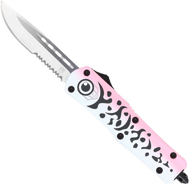 Picture of Cobratec Knives Medium Fs3 Otf Pink Lure 3" Drop Point Serratedss! MFLPKFS3DS