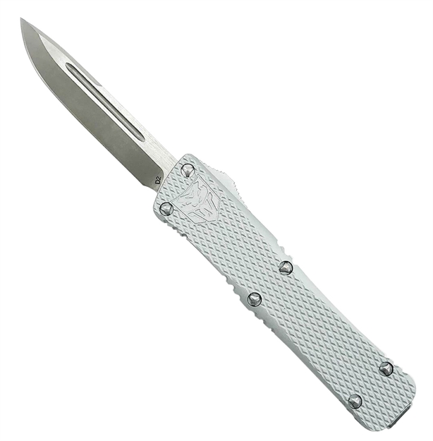 Picture of  Cobratec Knives Mksilmdns Mini Mamba  2.25" Otf Drop Point Plain D2 Steel Blade/Silver Aluminum Handle Includes Pocket Clip 099654033526