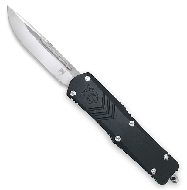 Picture of  Cobratec Knives Sblkfsxsdns Fs-X  Small 2.75" Otf Drop Point Plain D2 Steel Blad/ Black Anodized Aluminum Handle Features Glass Breaker Includes Pocket Clip 099654029543