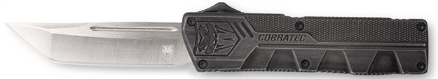 Picture of  Cobratec Knives Swctlwtns Lightweight  3.25" Otf Tanto Plain D2 Steel Blade/Stonewashed Aluminum Handle Includes Pocket Clip