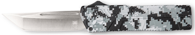 Picture of  Cobratec Knives Wdcctletns Lightweight  3.25" Otf Tanto Plain D2 Steel Blade/Winter Digi Camo Aluminum Handle Includes Pocket Clip 099654026399
