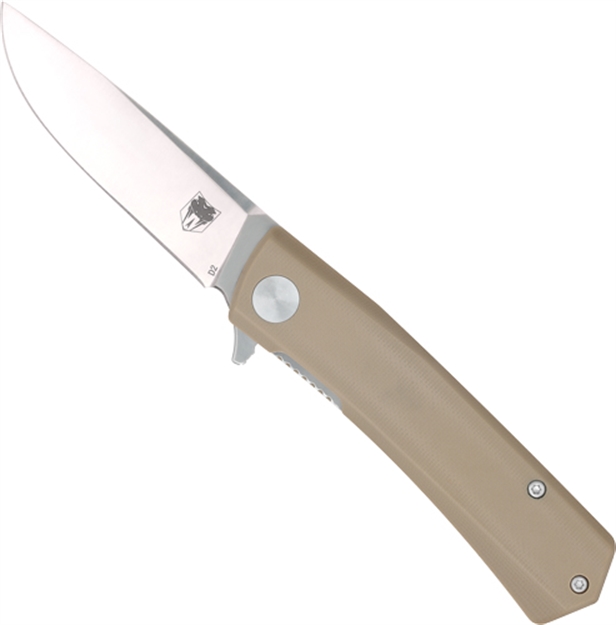 Picture of Cobratec Serpent Folder 3" Ss/Tan D2 Blade G-10 Scales CTSRPTAN -