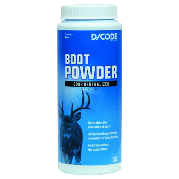 Picture of Code Blue Boot Powder 4Oz Unscented Formula Absorbs Moisture Prevents Oder