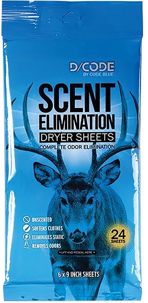 Picture of  Code Blue Oa1319 Scent Elimination Dryer Sheets Unscented 24 Sheets
