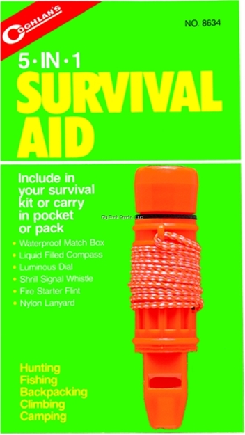 Picture of Coghlans Ltd. 5-In-1 Survival Aid Box/Compass/Whistle/Flint/Lanyard