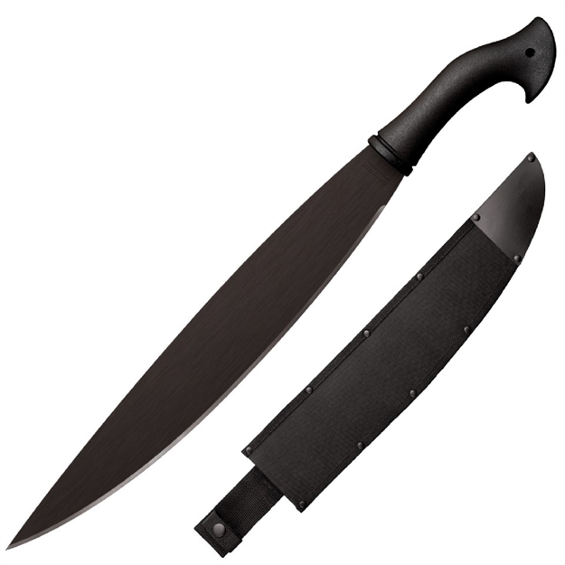 Picture of  Cold Steel Cs97bam18s Barong  18" Black Matte Baked-On Anti Rust 65Mn Carbon Steel Blade, Black Polypropylene Handle, 24.50" Long Includes Sheath 705442010814