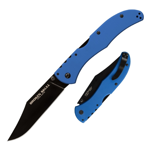 Picture of Cold Steel Broken Skull IV Folder 4 IN Black Plain Blue G-10