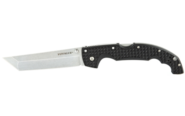 Picture of  Cold Steel Cs29axt Voyager  XL 5.50" Folding Tanto Plain Aus-10A SS Blade Black Griv-Ex W/Aluminum Liners Handle Includes Pocket Clip